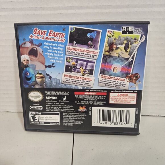 Monsters vs. Aliens (Nintendo DS, 2009) Tested And Working CIB - Picture 2 of 4